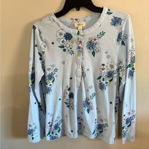 Style & Co. Floral Print Top - Light Blue. Large